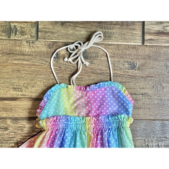 Le Petit Elle Zoe Rainbow Hearts Dress 6y - Picture 2 of 10